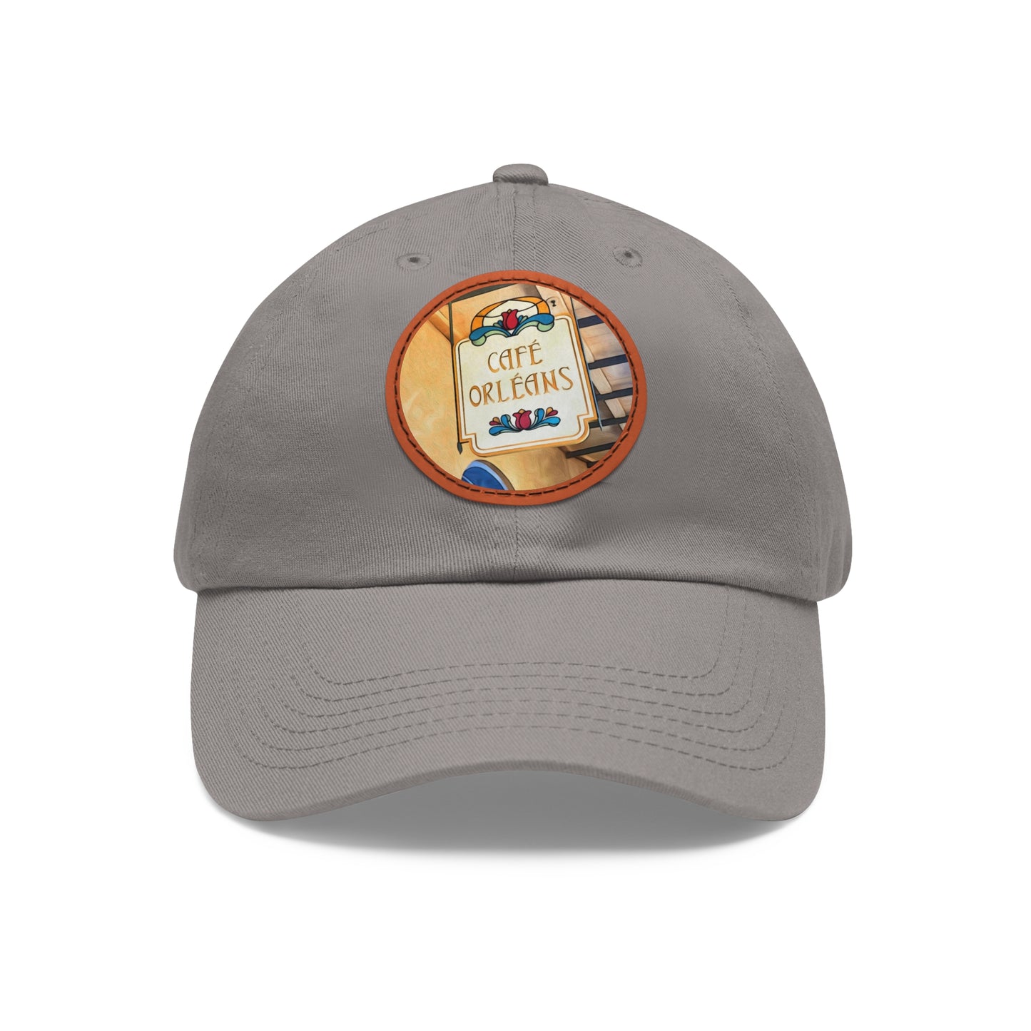 Dad Hat with Leather Patch (Round) Painting of Disneyland Resort Cafe Orlean's
