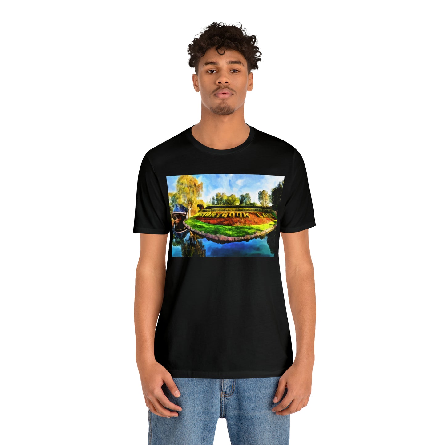 Unisex Jersey Short Sleeve Tee Painting of Disneyland STORY BOOK LAND