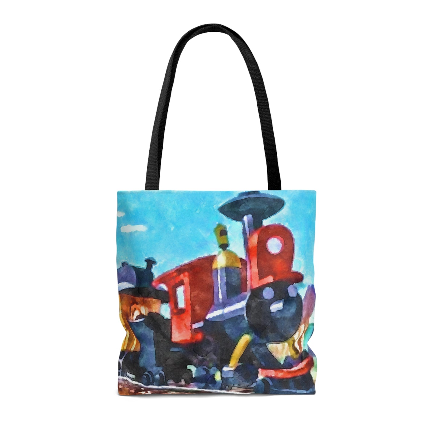 AOP Tote Bag Painting of Disneyland Jasey Jr. Train ride