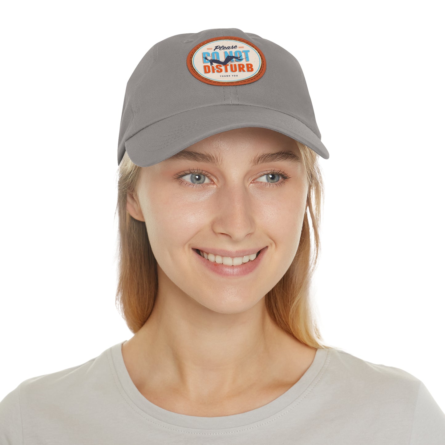 Dad Hat with Leather Patch (Round)Vintage Metal Sign - Please Do Not Disturb