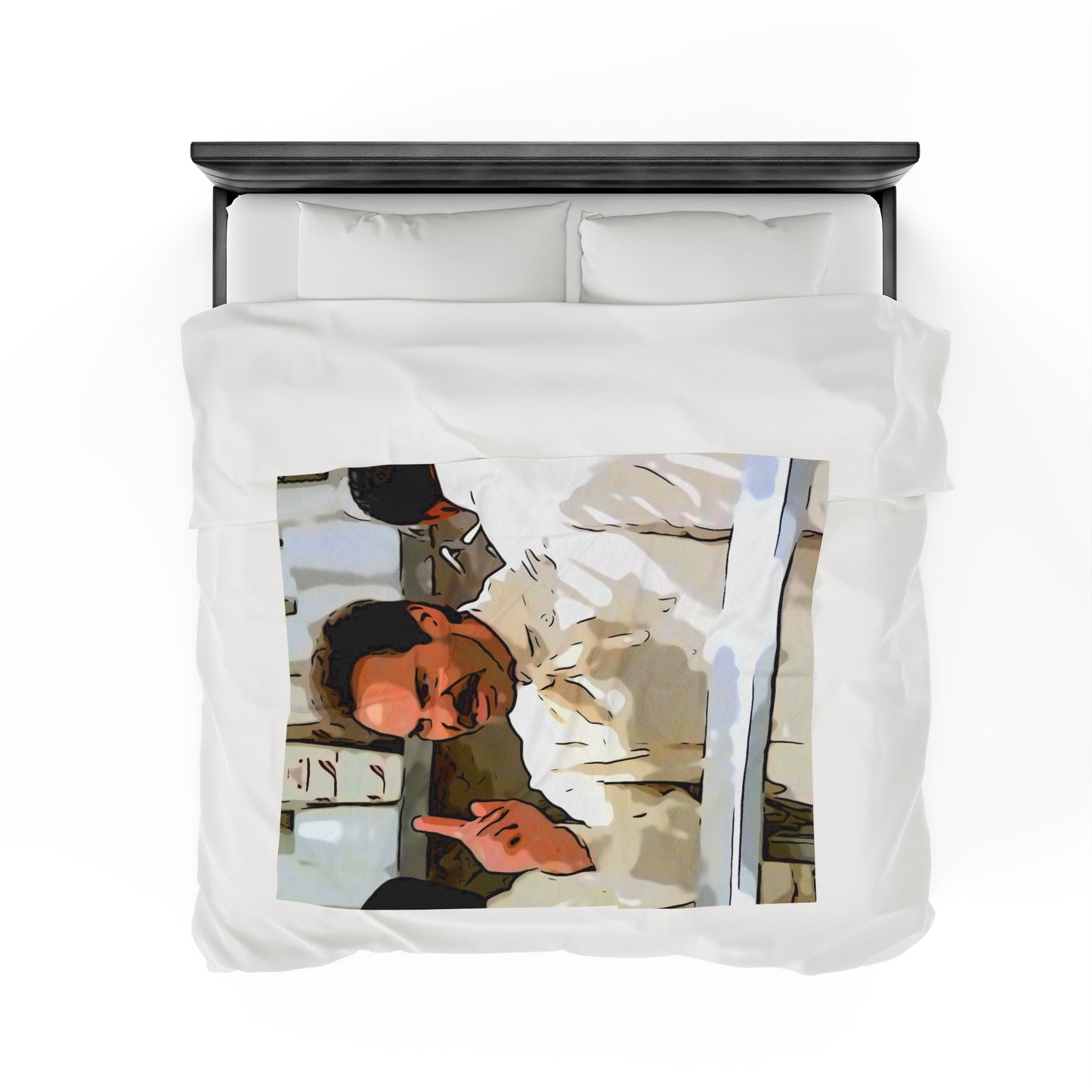 Velveteen Plush Blanket ~painting of Seinfeld tv show ~ No Soup for you!