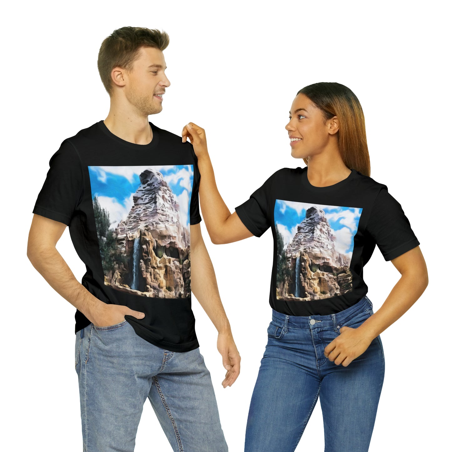 Unisex Jersey Short Sleeve Tee Painting of Disneyland MATTERHORN MOUNTAIN
