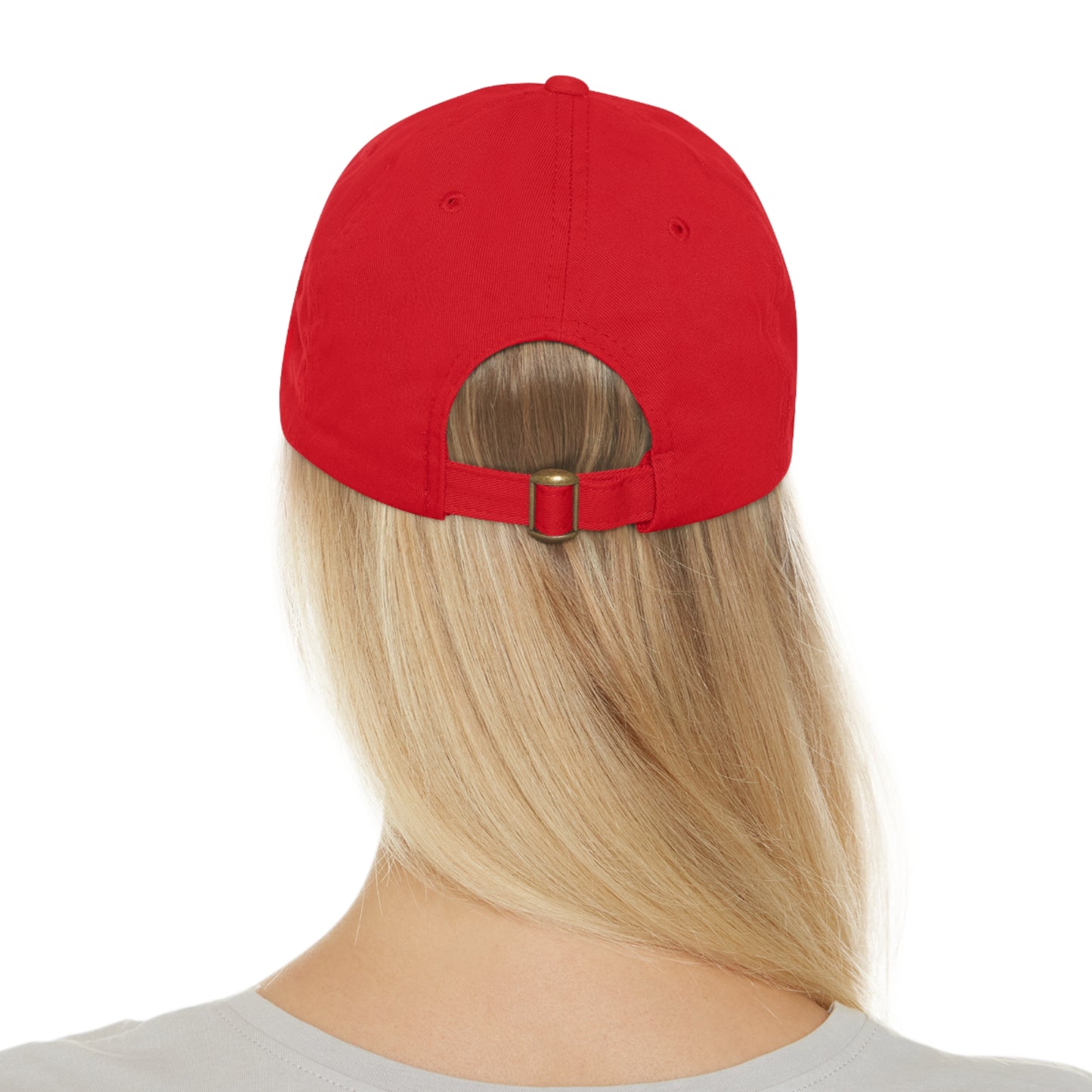 Dad Hat with Leather Patch (Round)Vintage Fourth of July Independence day stamp