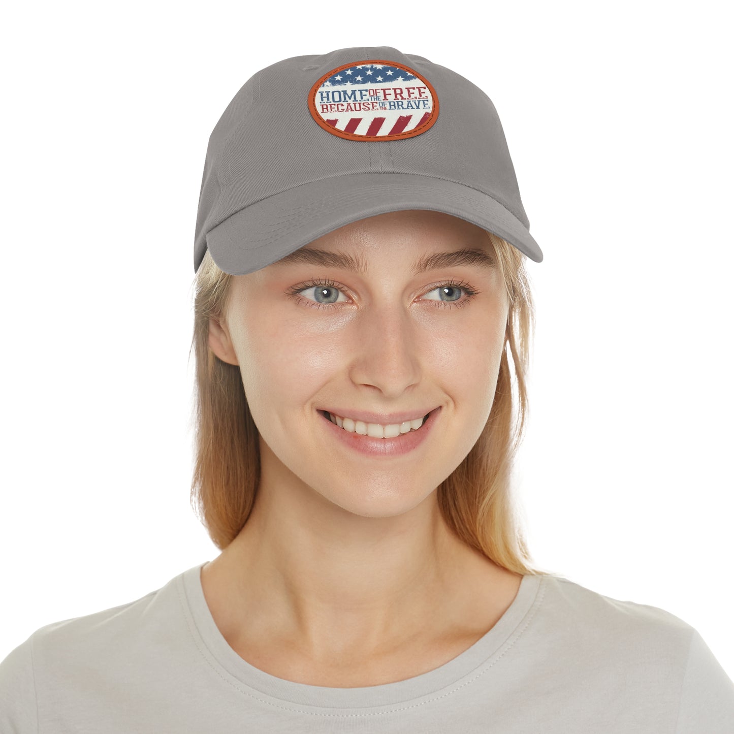 Dad Hat with Leather Patch (Round) Patriotic poster design