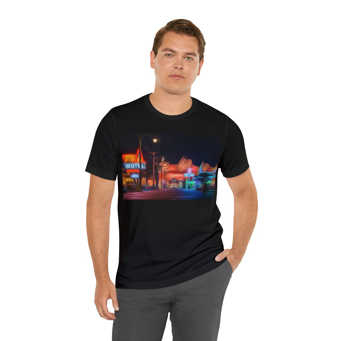 Unisex Jersey Short Sleeve Tee Painting of Disneyland DCA RADIATOR SPRINGS