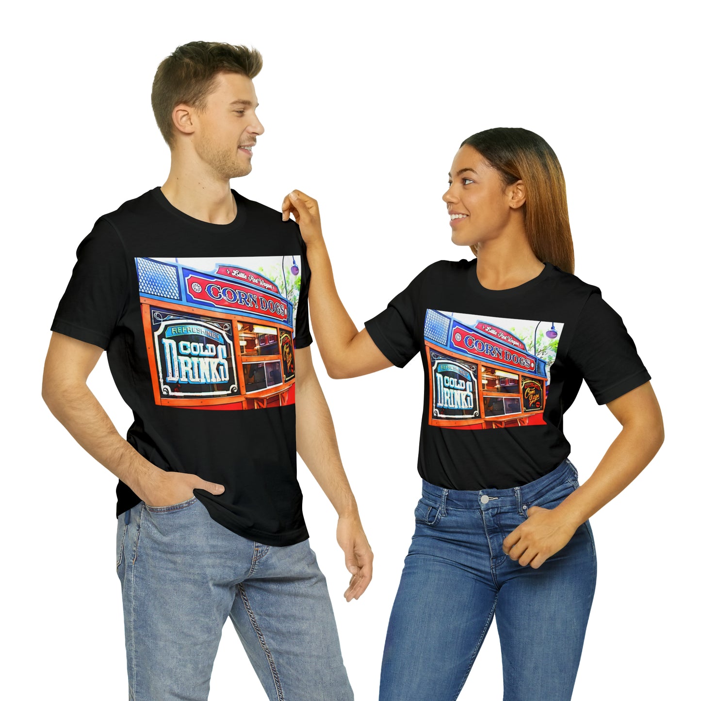 Unisex Jersey Short Sleeve Tee Painting of Disneyland CORN DOGS