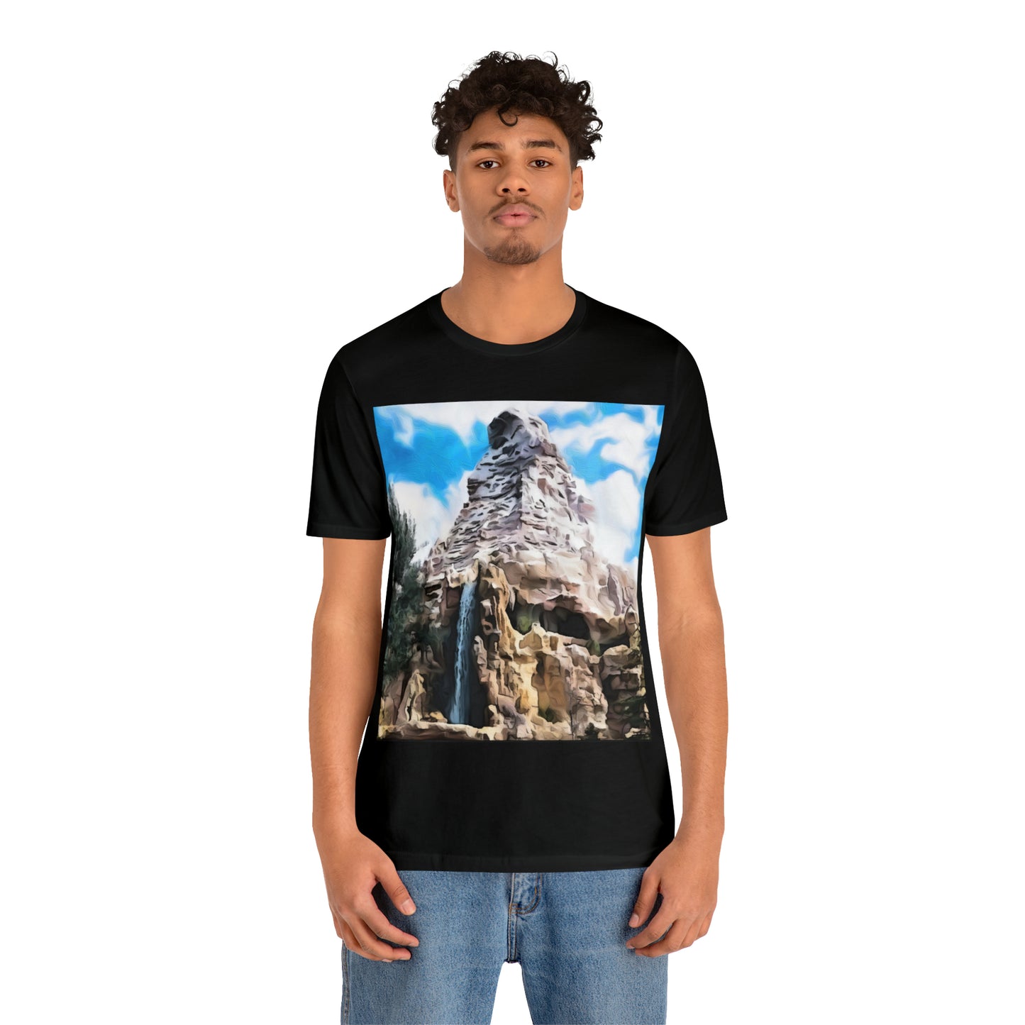 Unisex Jersey Short Sleeve Tee Painting of Disneyland MATTERHORN MOUNTAIN