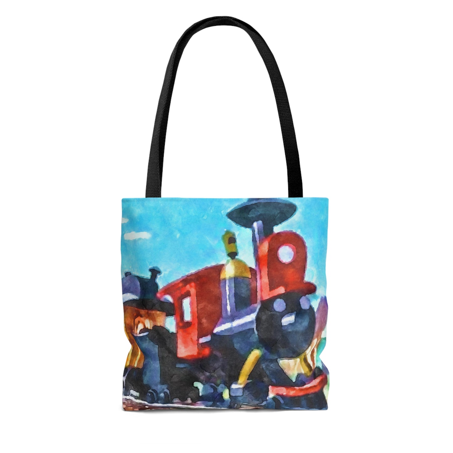 AOP Tote Bag Painting of Disneyland Jasey Jr. Train ride