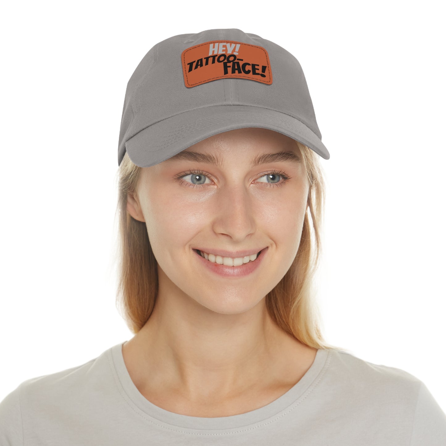 Dad Hat with Leather Patch ~ 50 Frist Dates Movie ~ Hey! Tattoo Face!