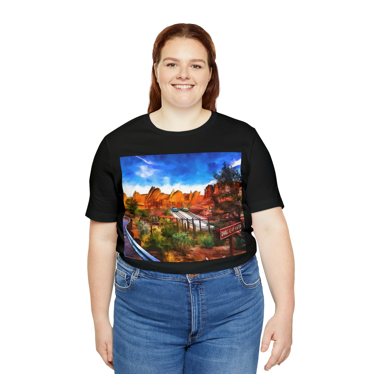 Unisex Jersey Short Sleeve Tee Painting of Disneyland RADIATOR SPRINGS RACERS