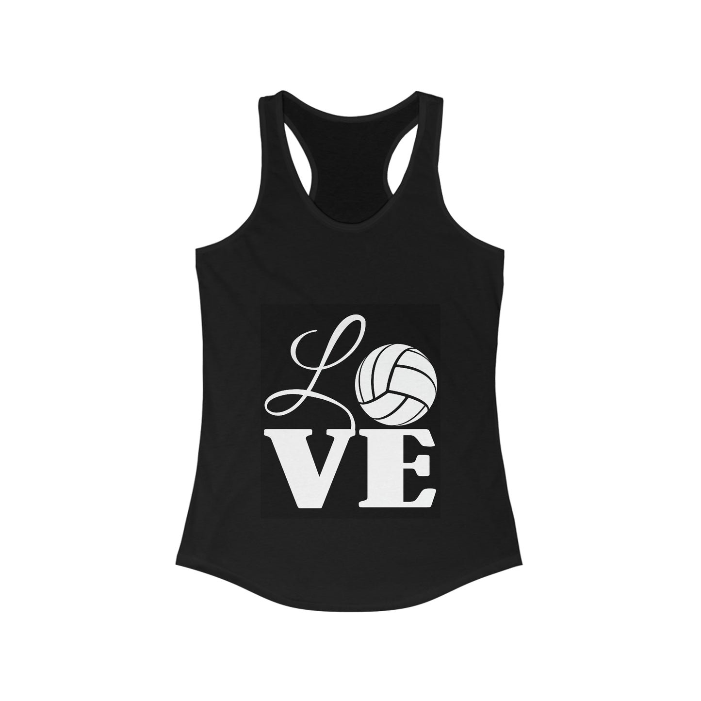 Women's Ideal Racerback Tank Love with Volleyball