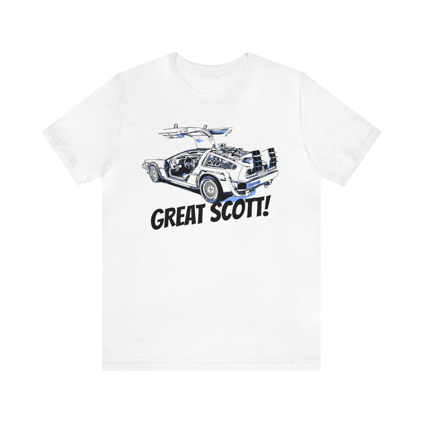Unisex Jersey Short Sleeve Tee BACK TO THE FUTURE movie " GREAT SCOTT!"