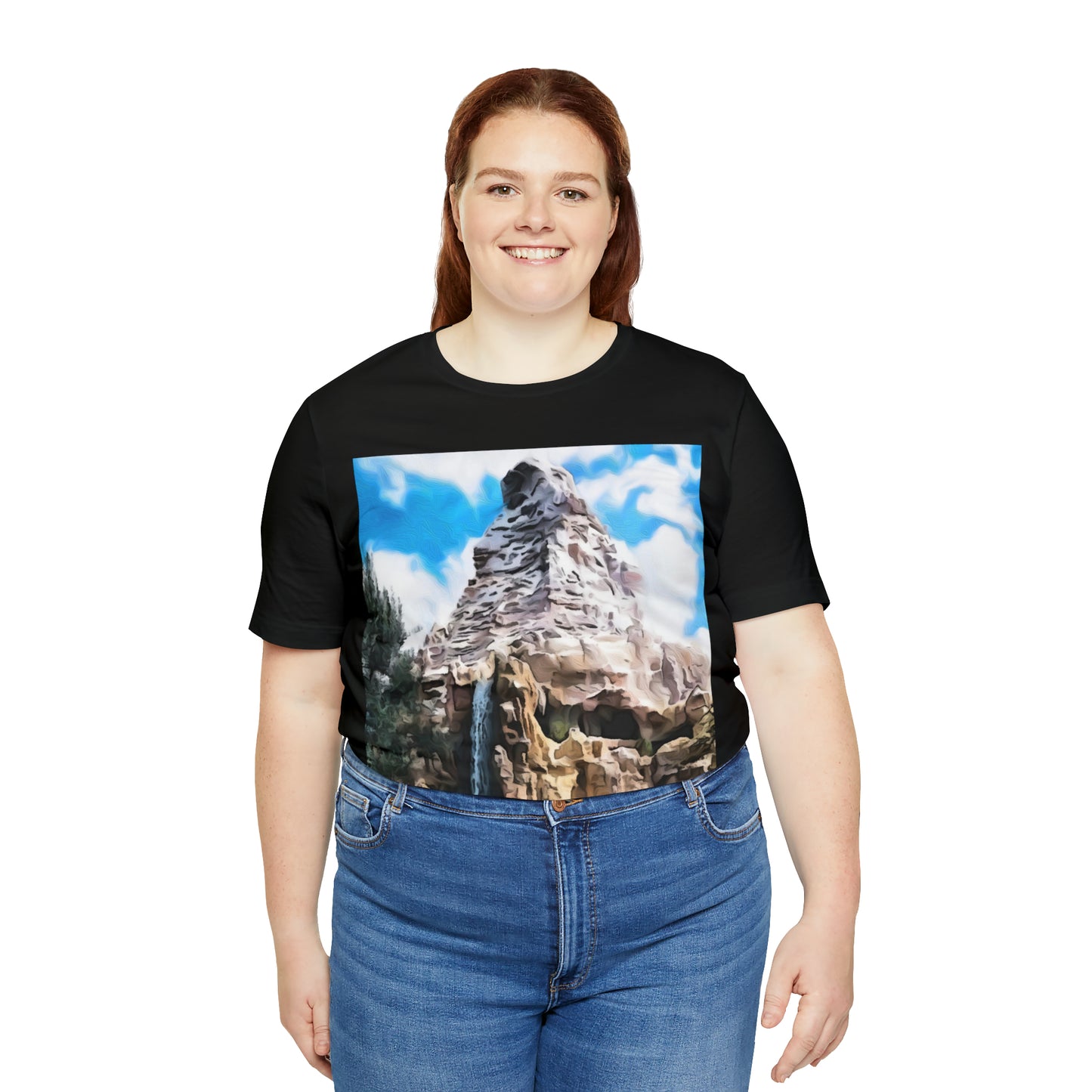 Unisex Jersey Short Sleeve Tee Painting of Disneyland MATTERHORN MOUNTAIN