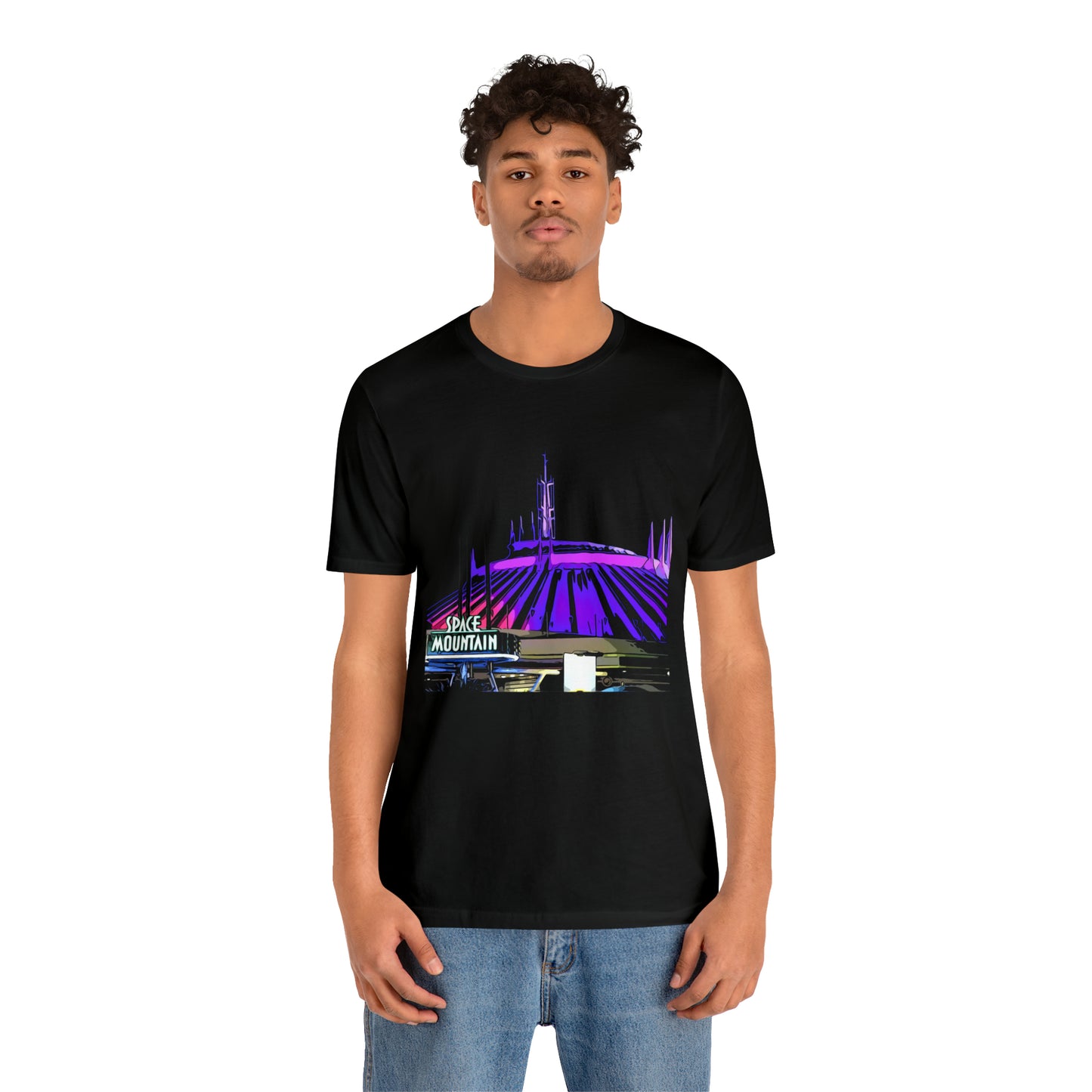 Unisex Jersey Short Sleeve Tee Painting of Disneyland ~SPACE MOUNTAIN Ride