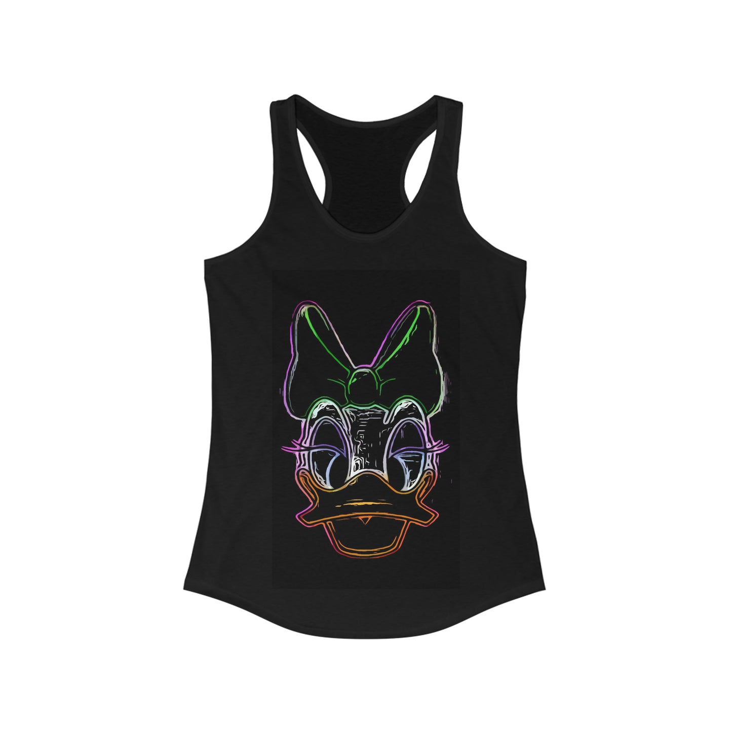 Women's Ideal Racerback Tank Painting of Disney Daisy Duck