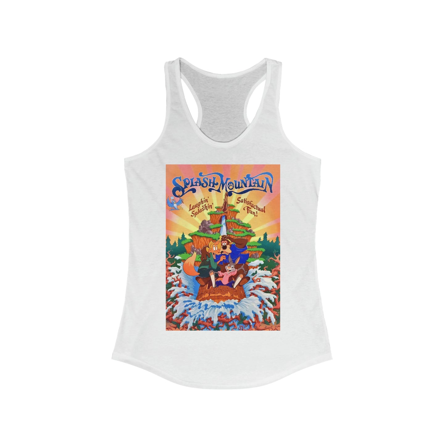 Women's Ideal Racerback Tank Painting of Disneyland Splash Mountain Poster