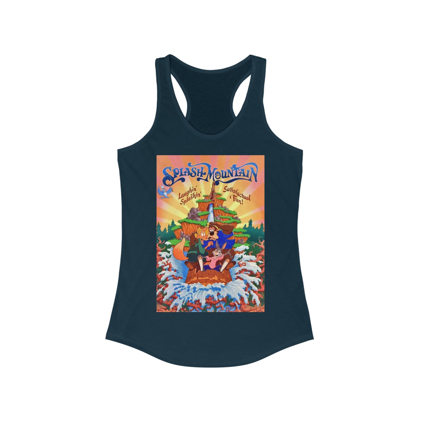 Women's Ideal Racerback Tank Painting of Disneyland Splash Mountain Poster