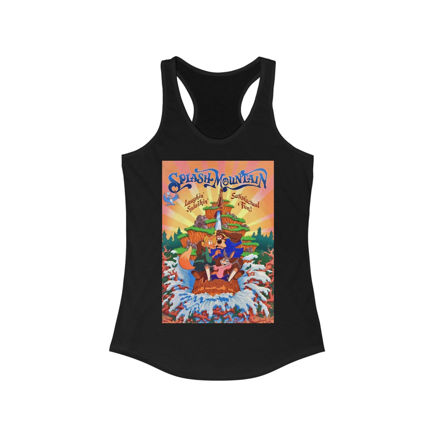 Women's Ideal Racerback Tank Painting of Disneyland Splash Mountain Poster