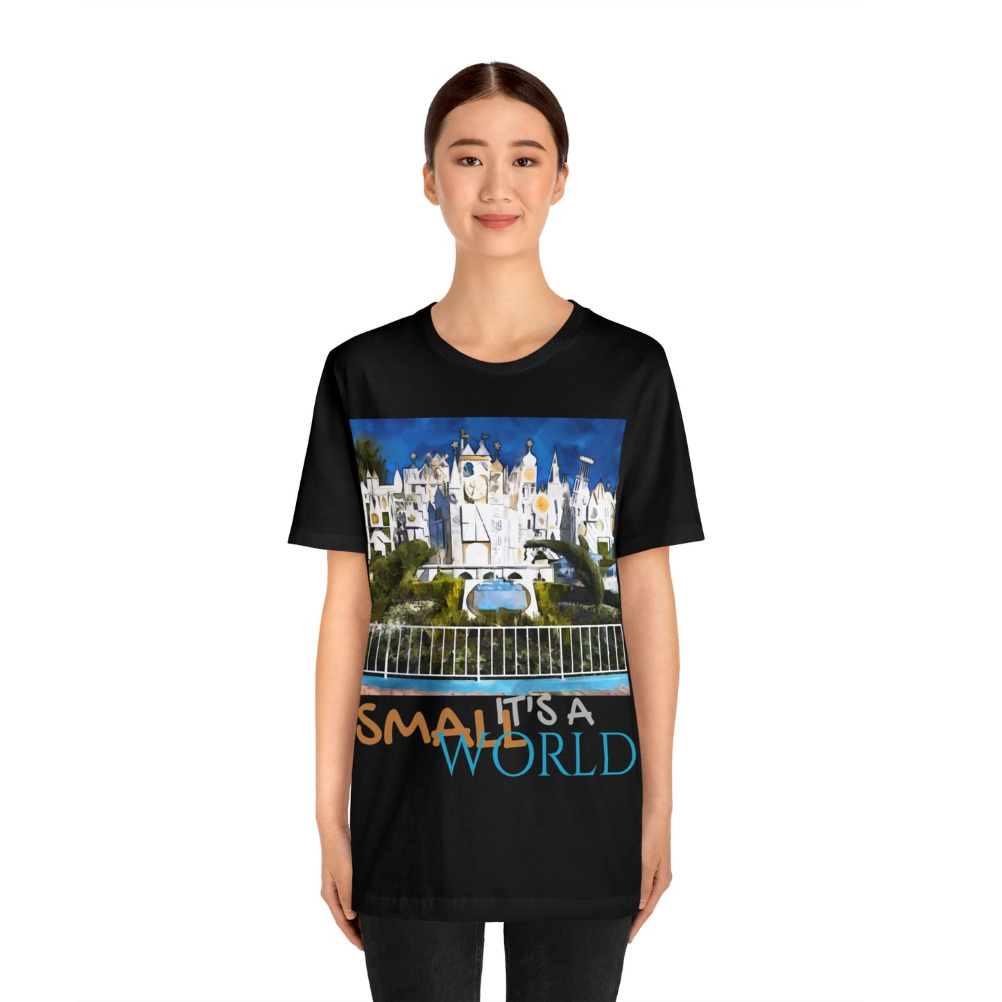 Unisex Jersey Short Sleeve Tee Painting of It's A Disney Thing! SMALL WORLD