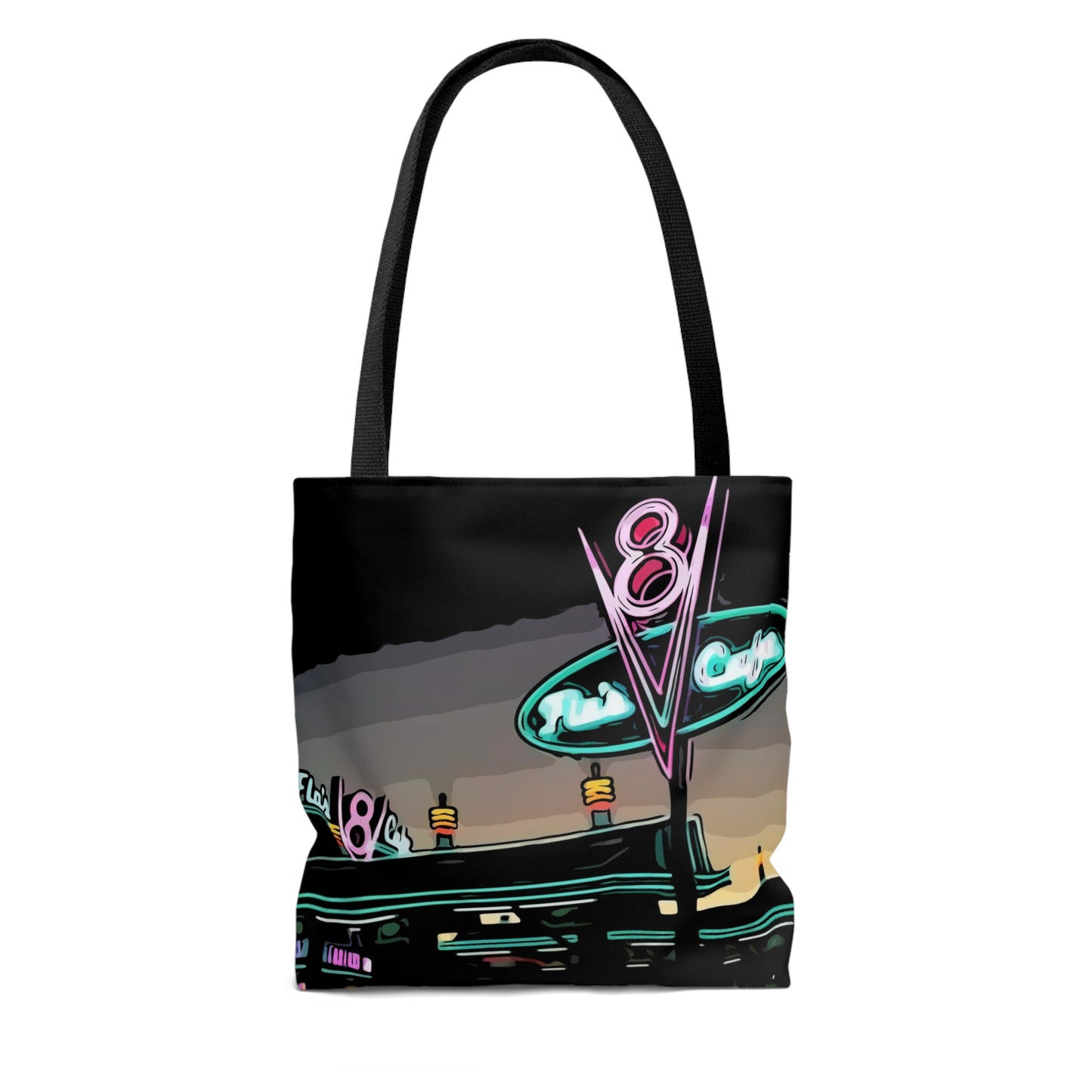 AOP Tote Bag Painting of Disneyland Resort DCA Flo's V8 Cafe