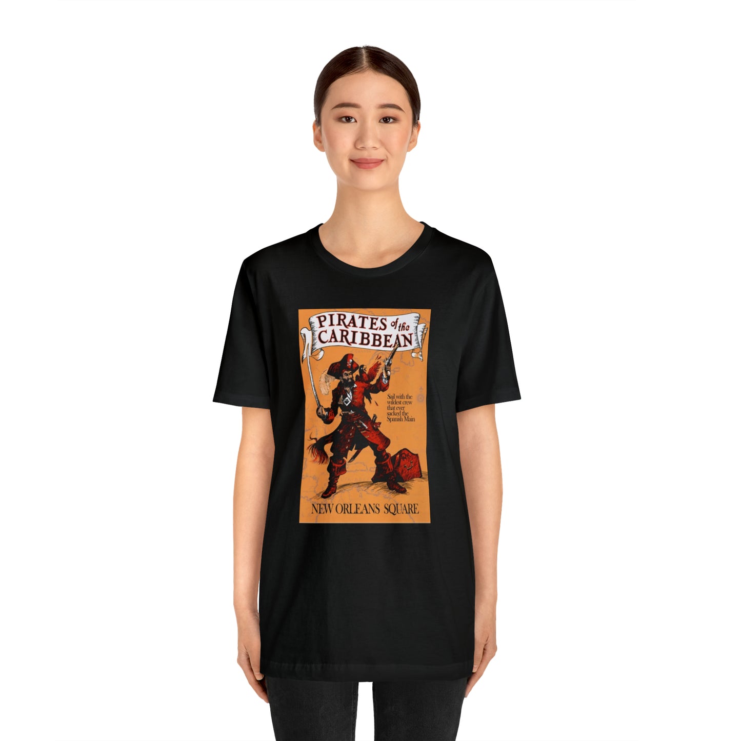 Unisex Jersey Short Sleeve Tee Painting of Disneyland Pirates of the Carribean