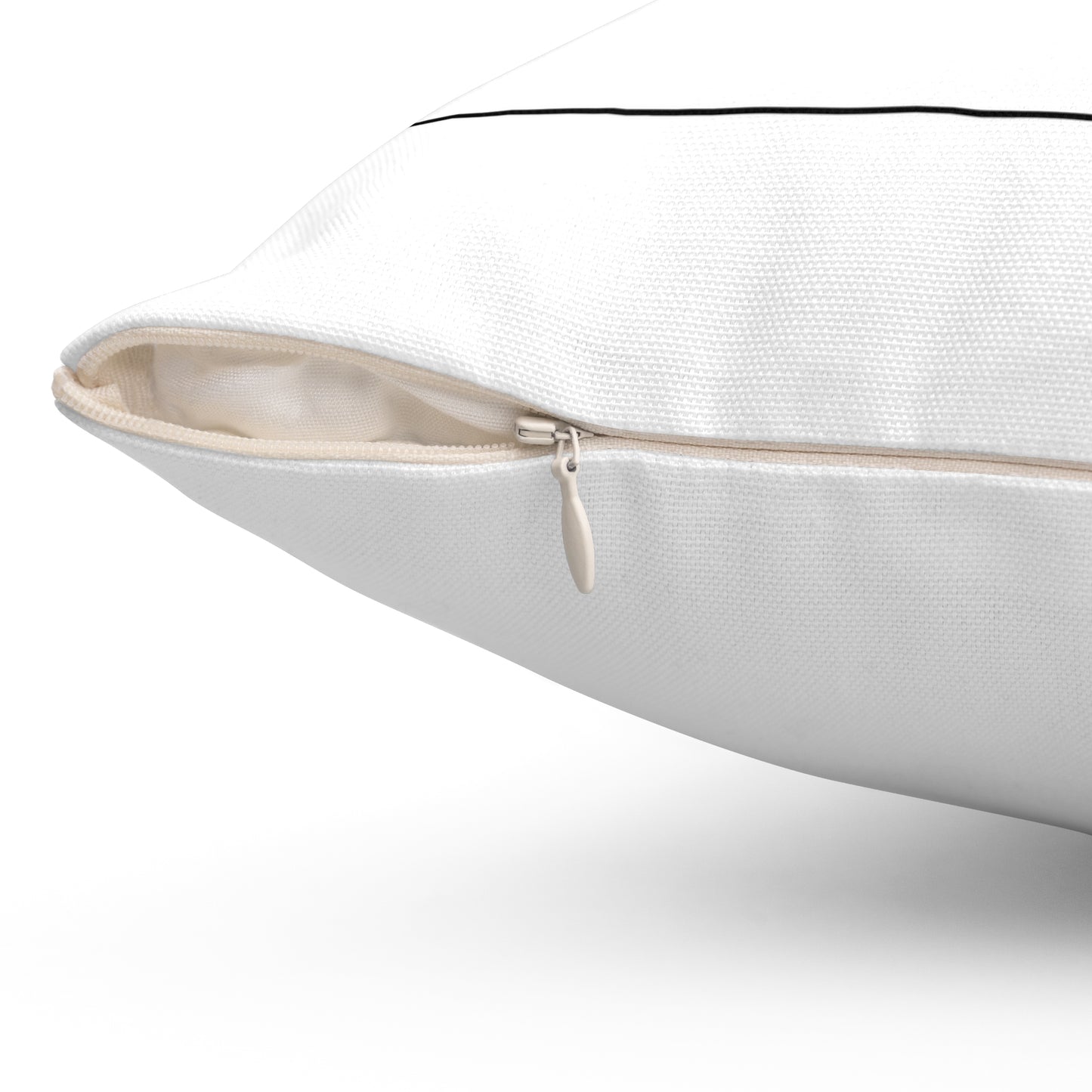 Spun Polyester Square Pillow Continuous line drawing of cup of coffee