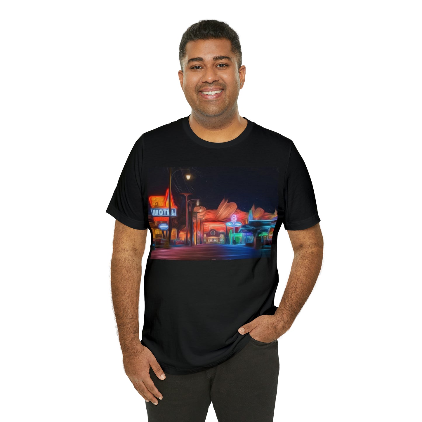 Unisex Jersey Short Sleeve Tee Painting of Disneyland DCA RADIATOR SPRINGS