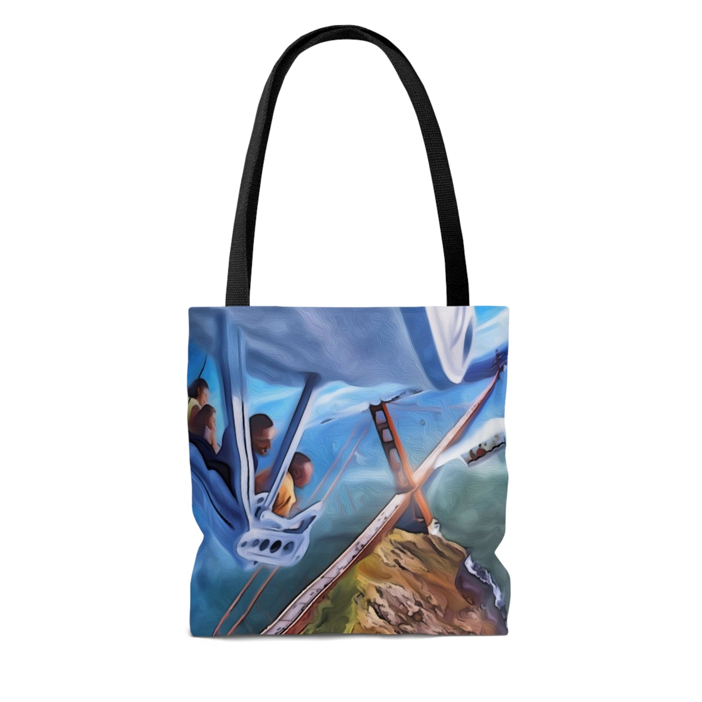 AOP Tote Bag Painting of Disneyland Resort DCA Sorin over California Ride Poster