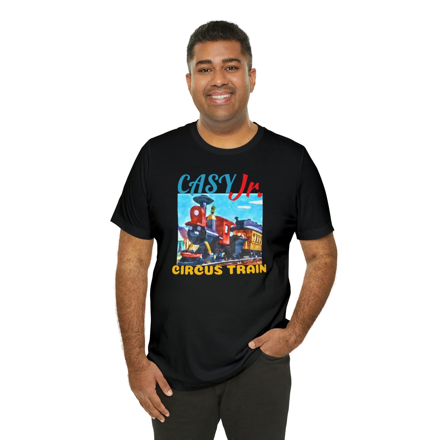 Unisex Jersey Short Sleeve Tee Painting of Disneyland ~JASEY JR Train Ride