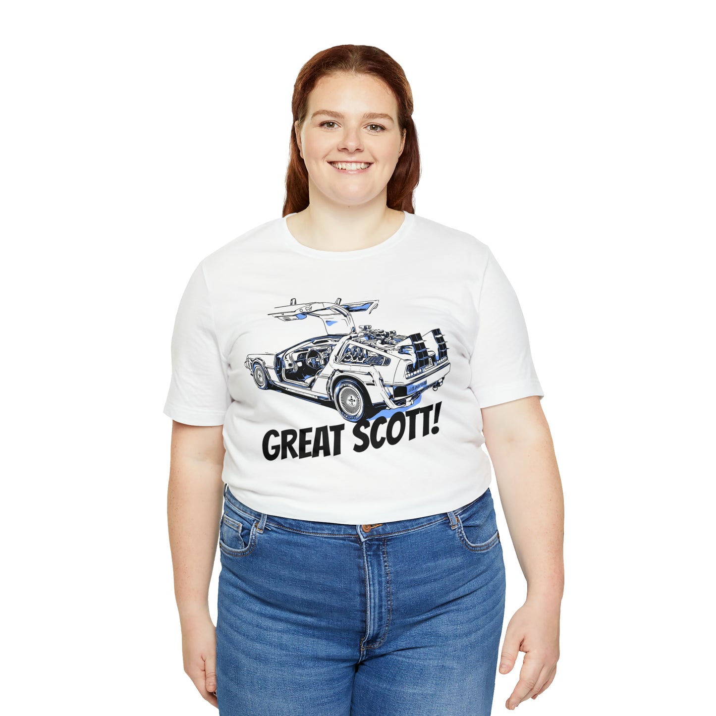 Unisex Jersey Short Sleeve Tee BACK TO THE FUTURE movie " GREAT SCOTT!"