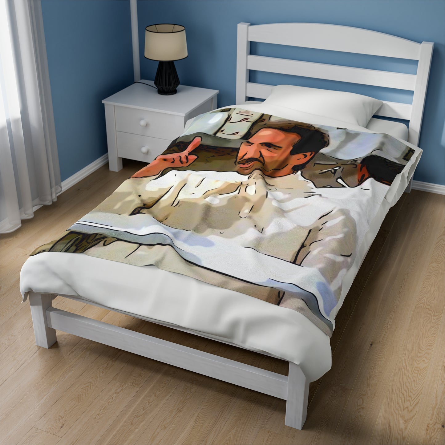 Velveteen Plush Blanket ~painting of Seinfeld tv show ~ No Soup for you!