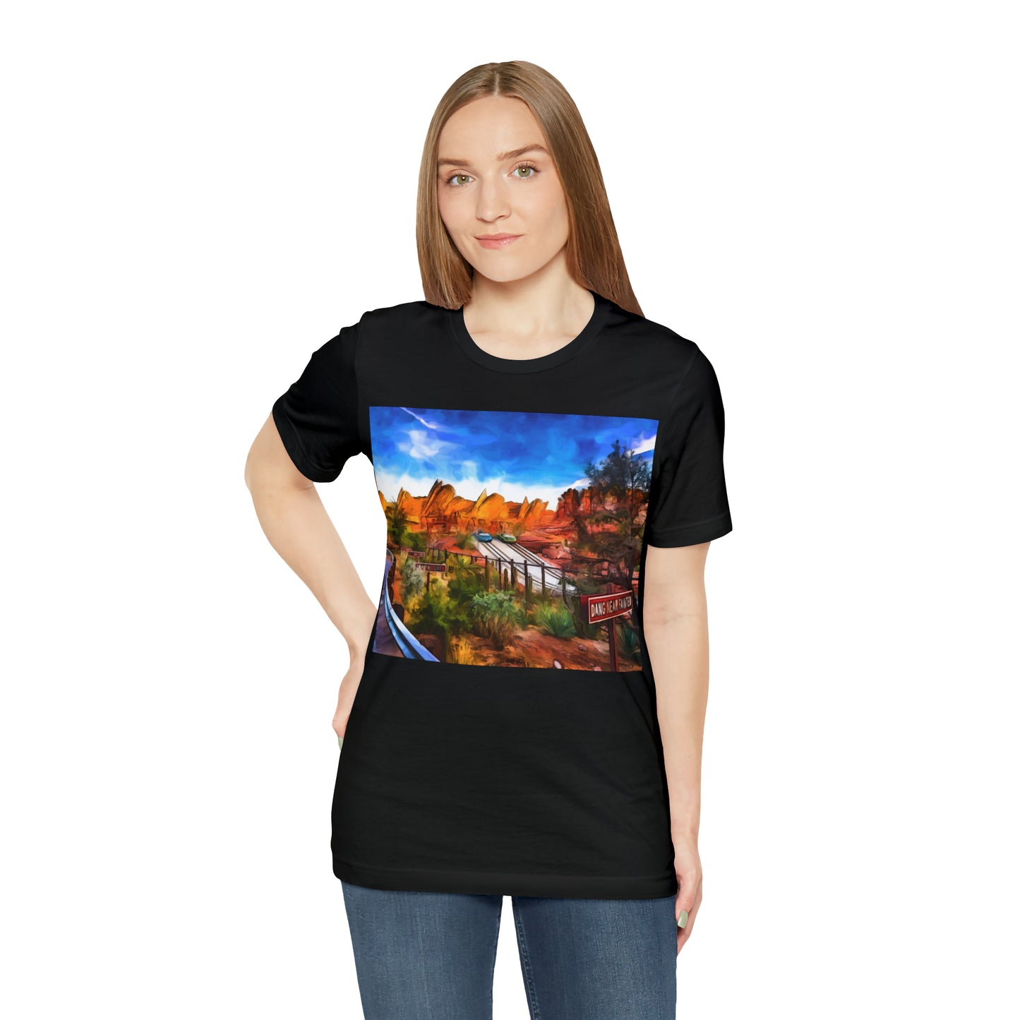 Unisex Jersey Short Sleeve Tee Painting of Disneyland RADIATOR SPRINGS RACERS