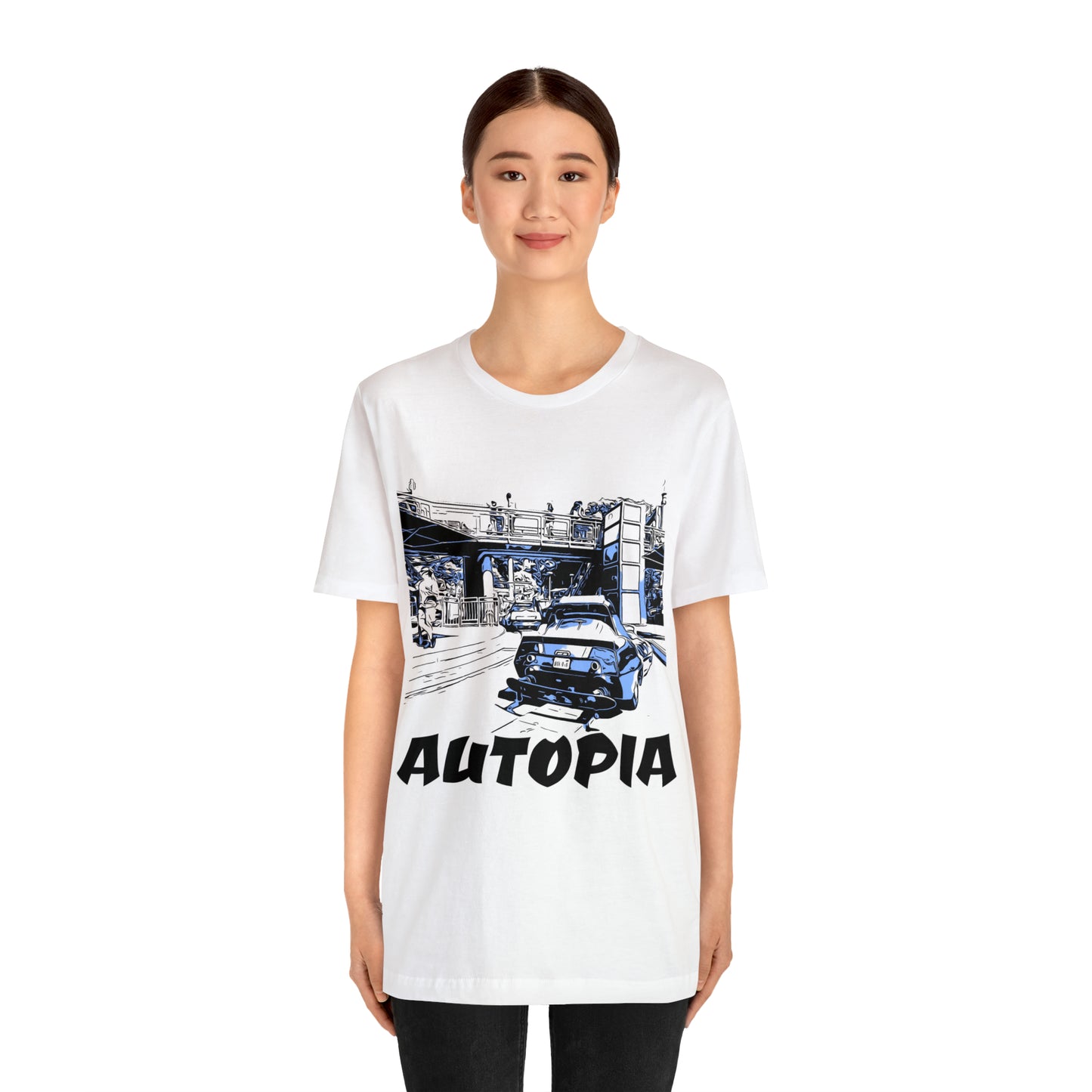 Unisex Jersey Short Sleeve Tee Painting of Disneyland AUTOPIA
