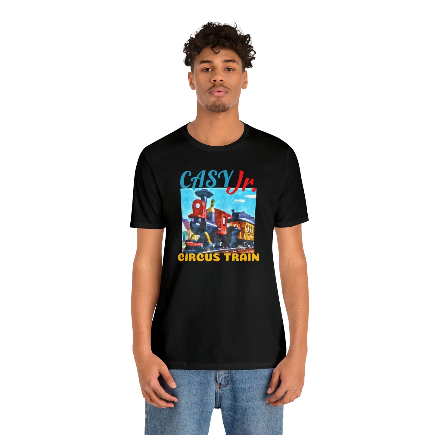 Unisex Jersey Short Sleeve Tee Painting of Disneyland ~JASEY JR Train Ride