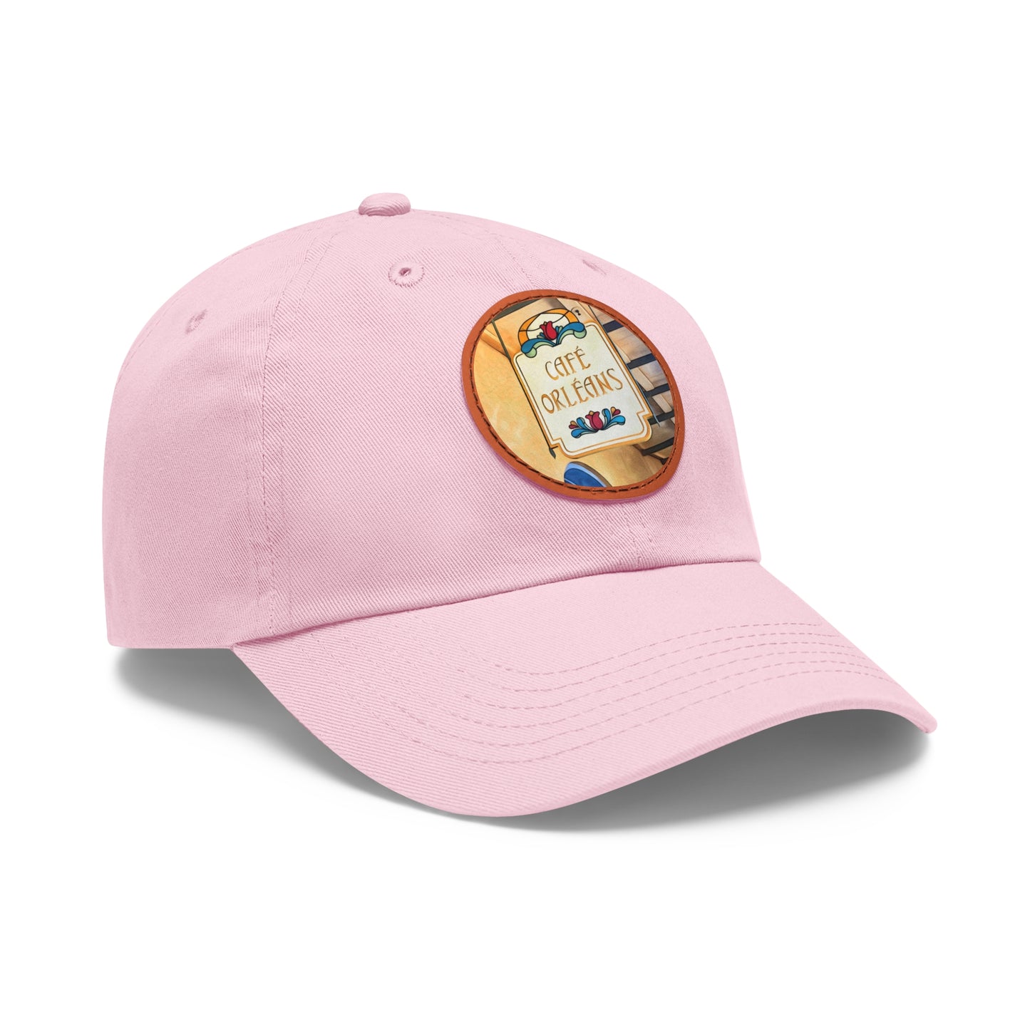 Dad Hat with Leather Patch (Round) Painting of Disneyland Resort Cafe Orlean's