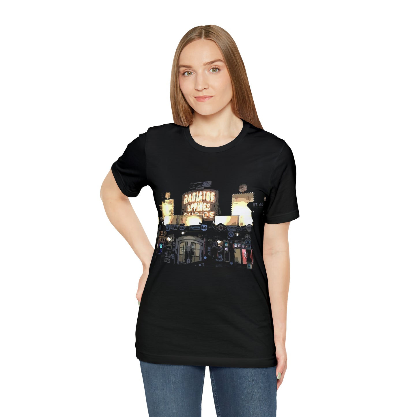 Unisex Jersey Short Sleeve Tee painting of Disneyland DCA Radiator Springs