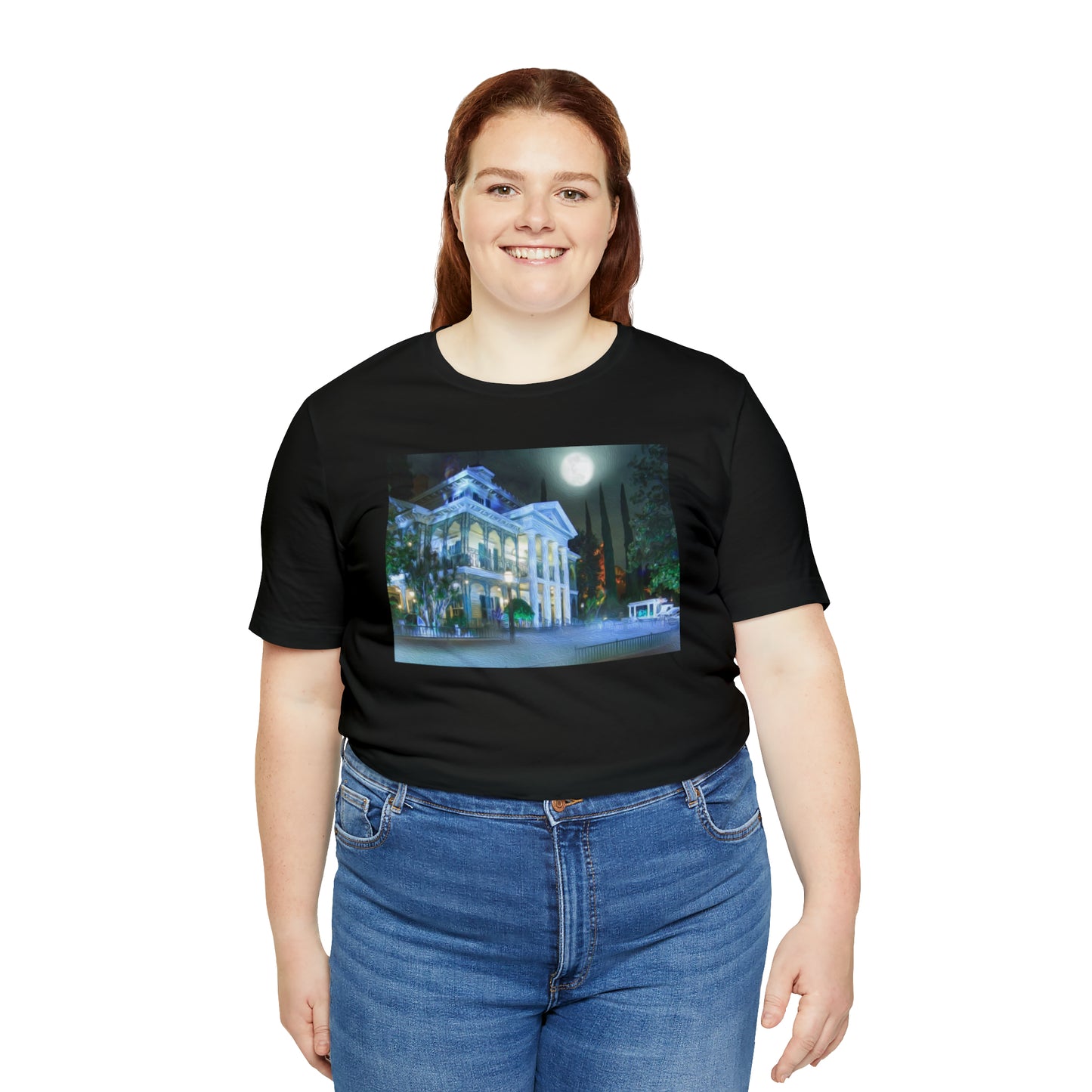 Unisex Jersey Short Sleeve Tee Painting of Disneyland the HAUNTED MANSION