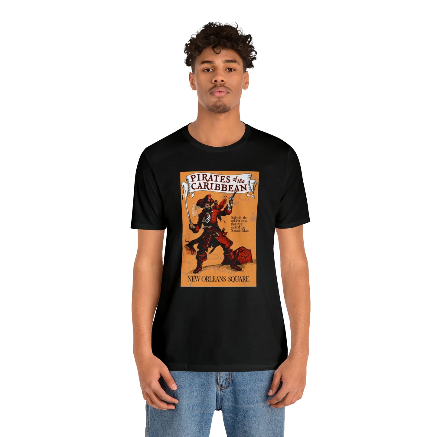 Unisex Jersey Short Sleeve Tee Painting of Disneyland Pirates of the Carribean