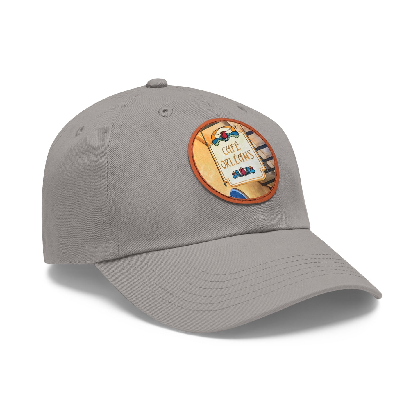 Dad Hat with Leather Patch (Round) Painting of Disneyland Resort Cafe Orlean's