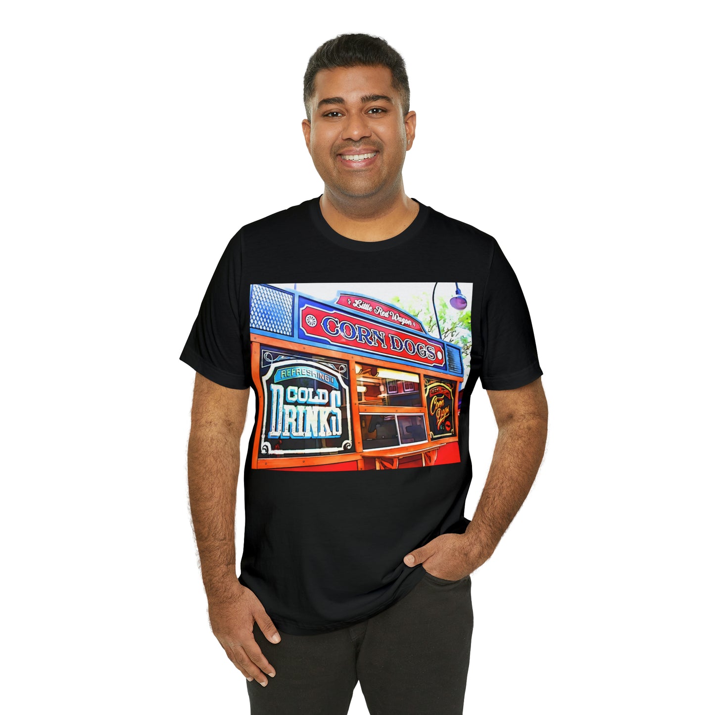 Unisex Jersey Short Sleeve Tee Painting of Disneyland CORN DOGS