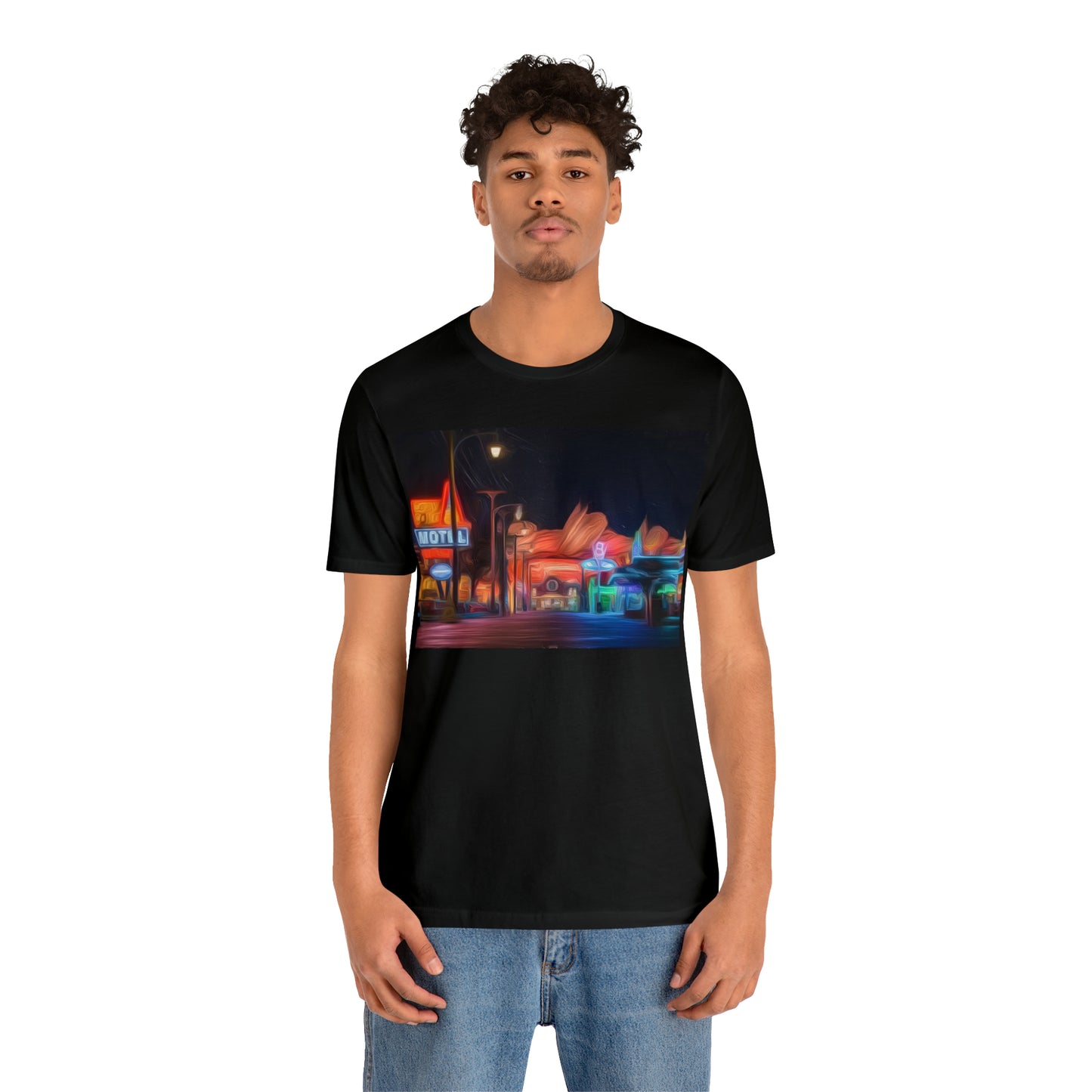 Unisex Jersey Short Sleeve Tee Painting of Disneyland DCA RADIATOR SPRINGS