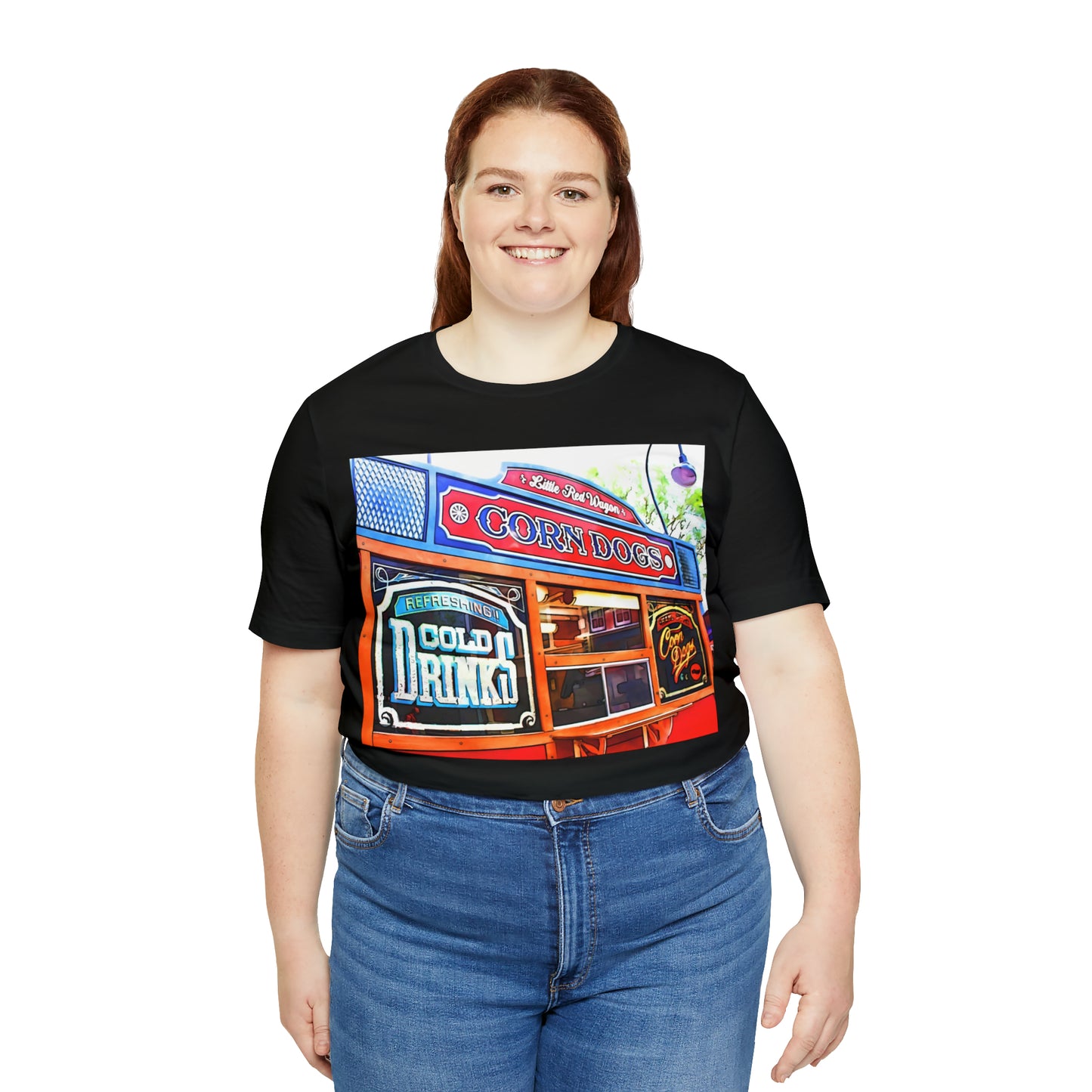 Unisex Jersey Short Sleeve Tee Painting of Disneyland CORN DOGS