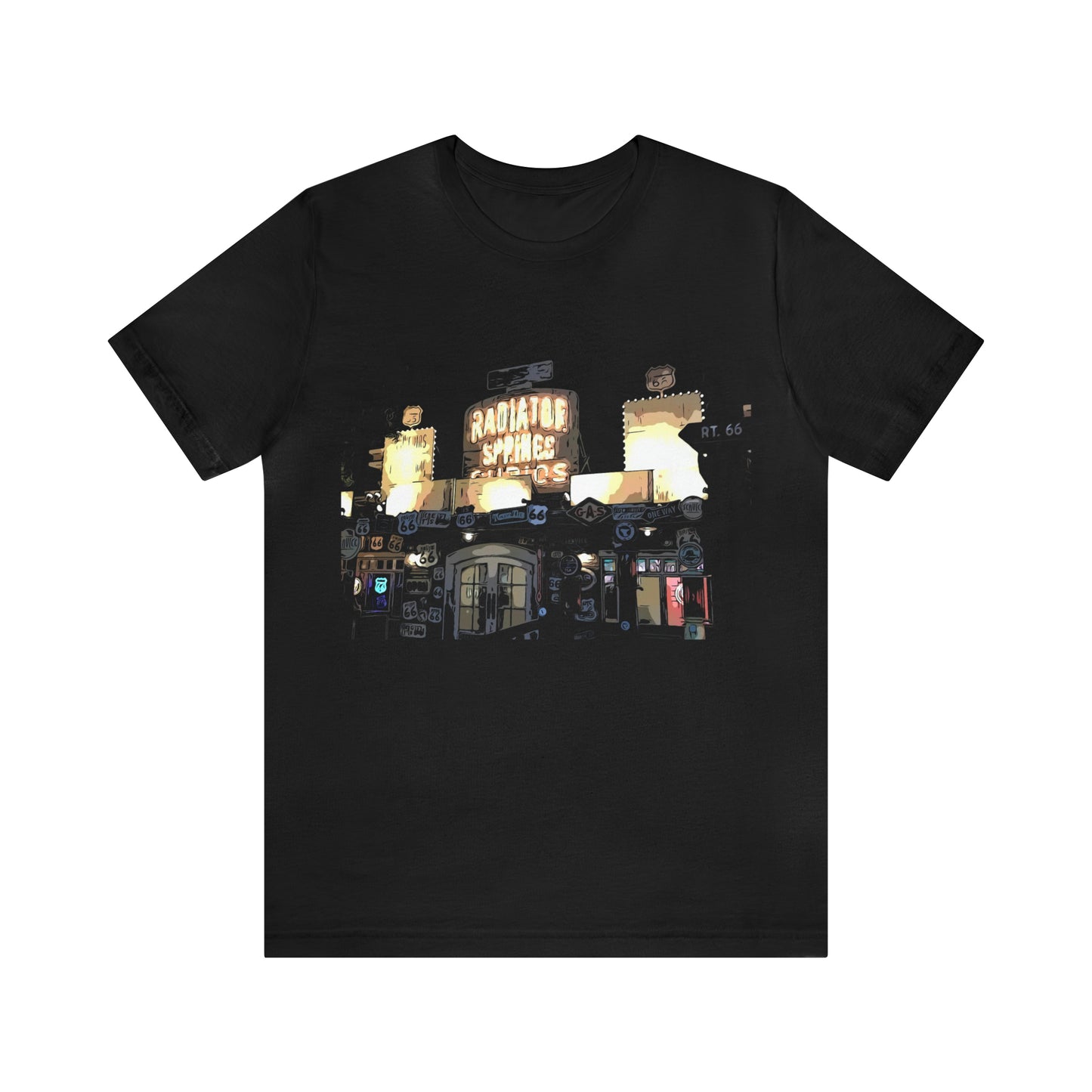 Unisex Jersey Short Sleeve Tee painting of Disneyland DCA Radiator Springs