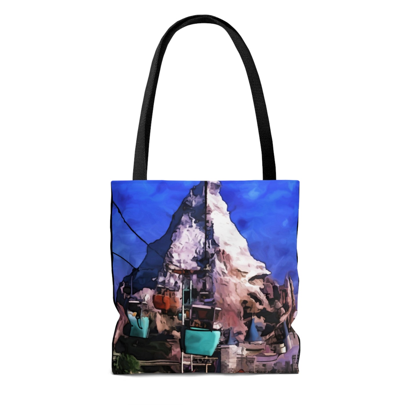 AOP Tote Bag Painting of Disneyland Retro Ride Sky Buckets