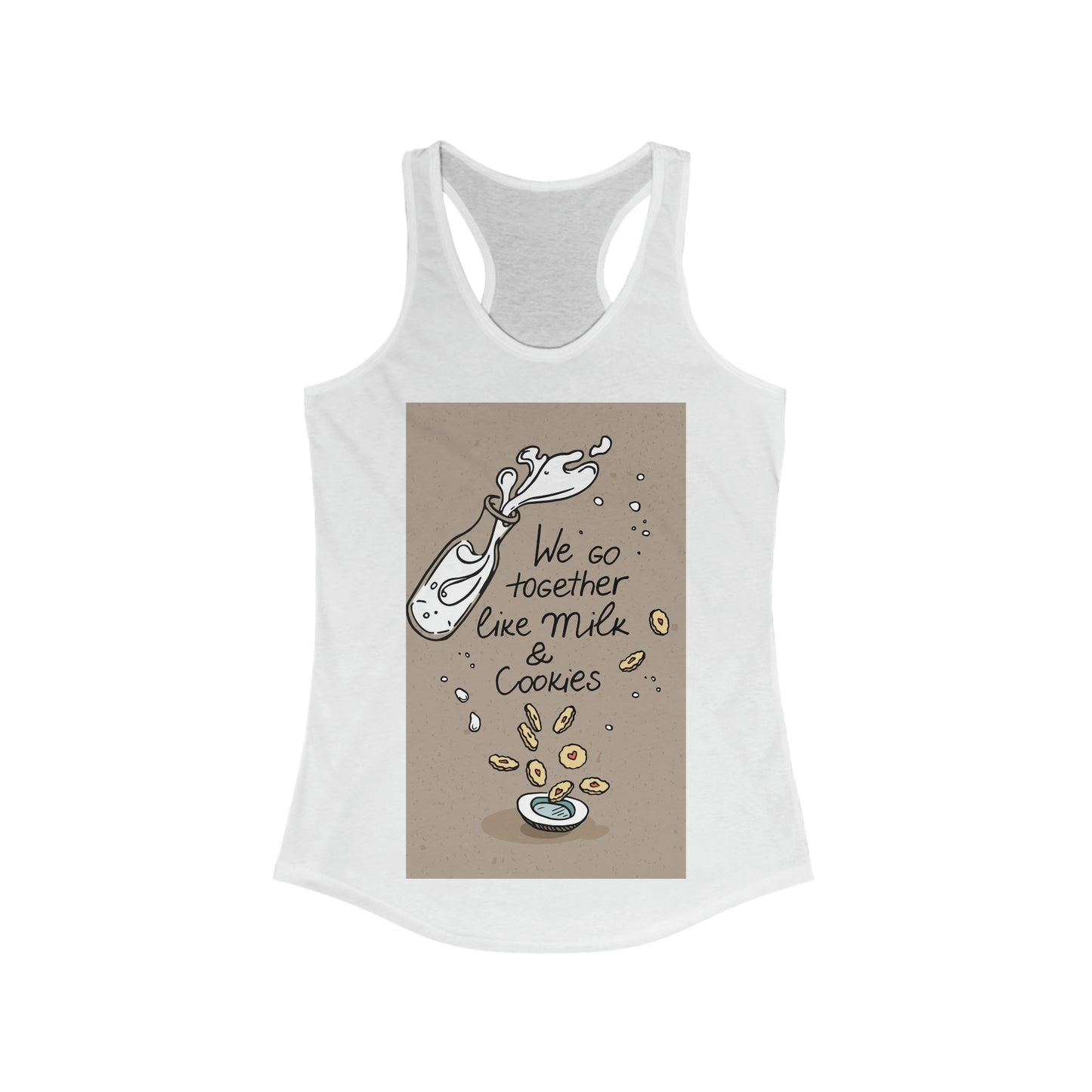 Women's Ideal Racerback Tank milk bottle and cookies