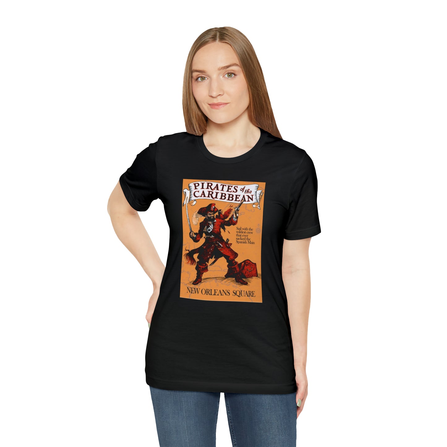 Unisex Jersey Short Sleeve Tee Painting of Disneyland Pirates of the Carribean