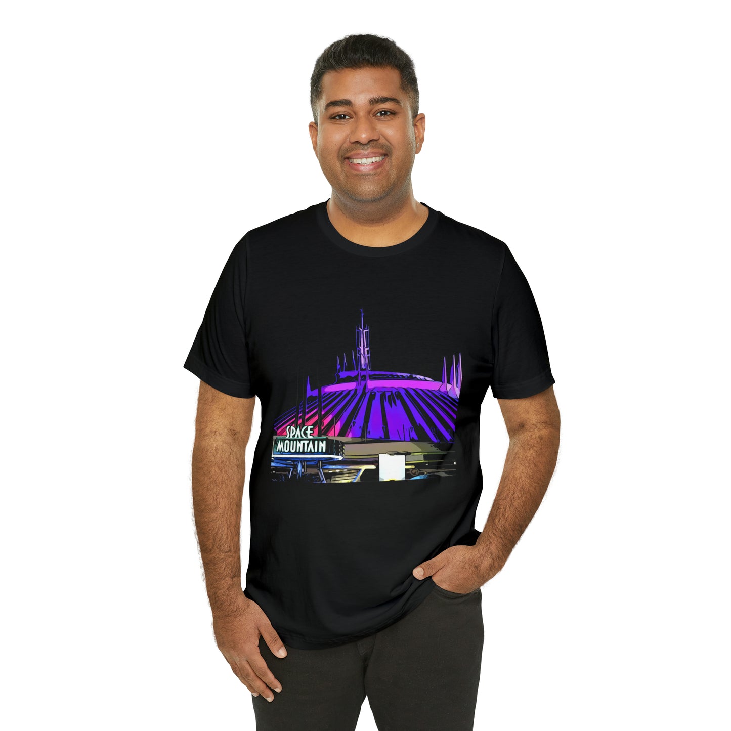 Unisex Jersey Short Sleeve Tee Painting of Disneyland ~SPACE MOUNTAIN Ride