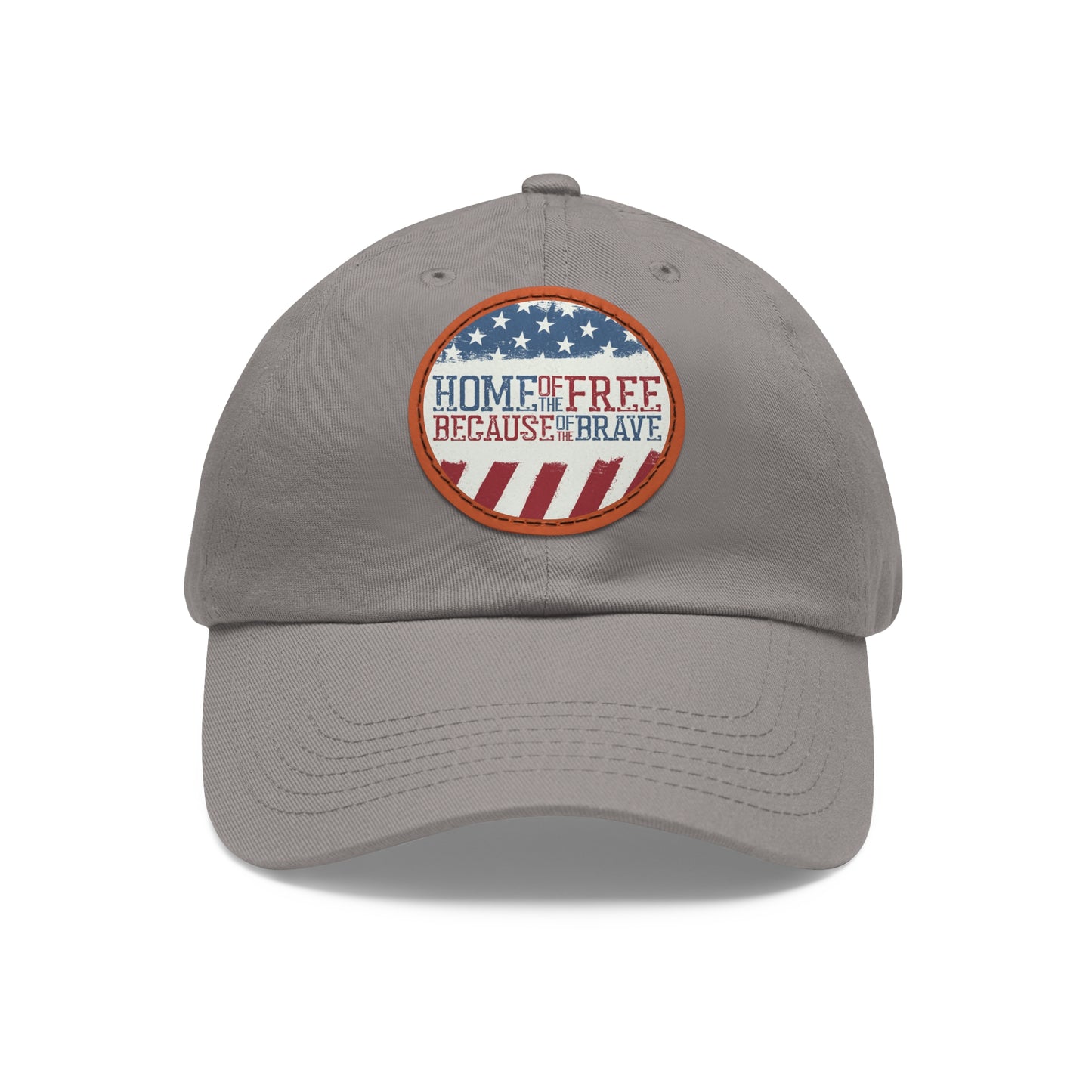 Dad Hat with Leather Patch (Round) Patriotic poster design