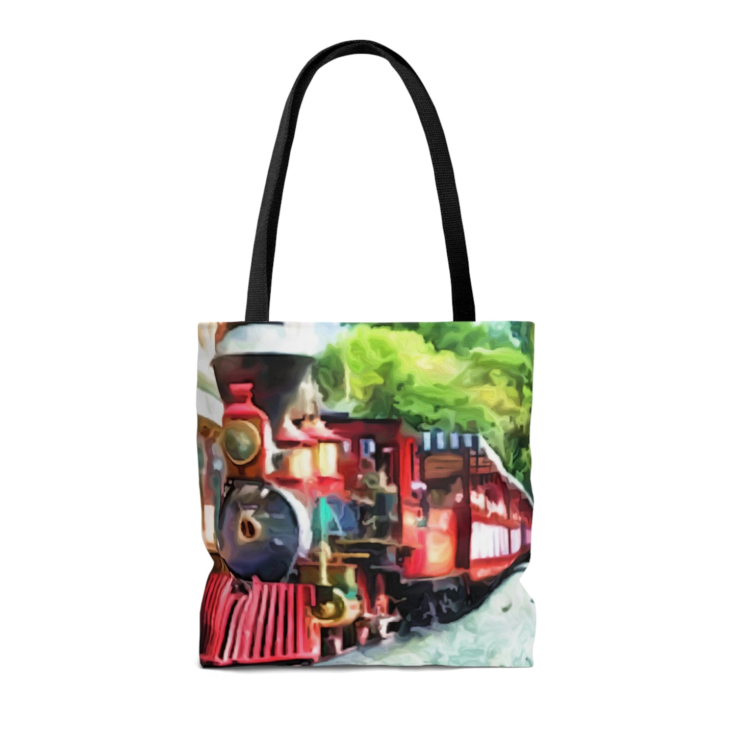 AOP Tote Bag Painting of Disneyland Railroad Main Street Station Train