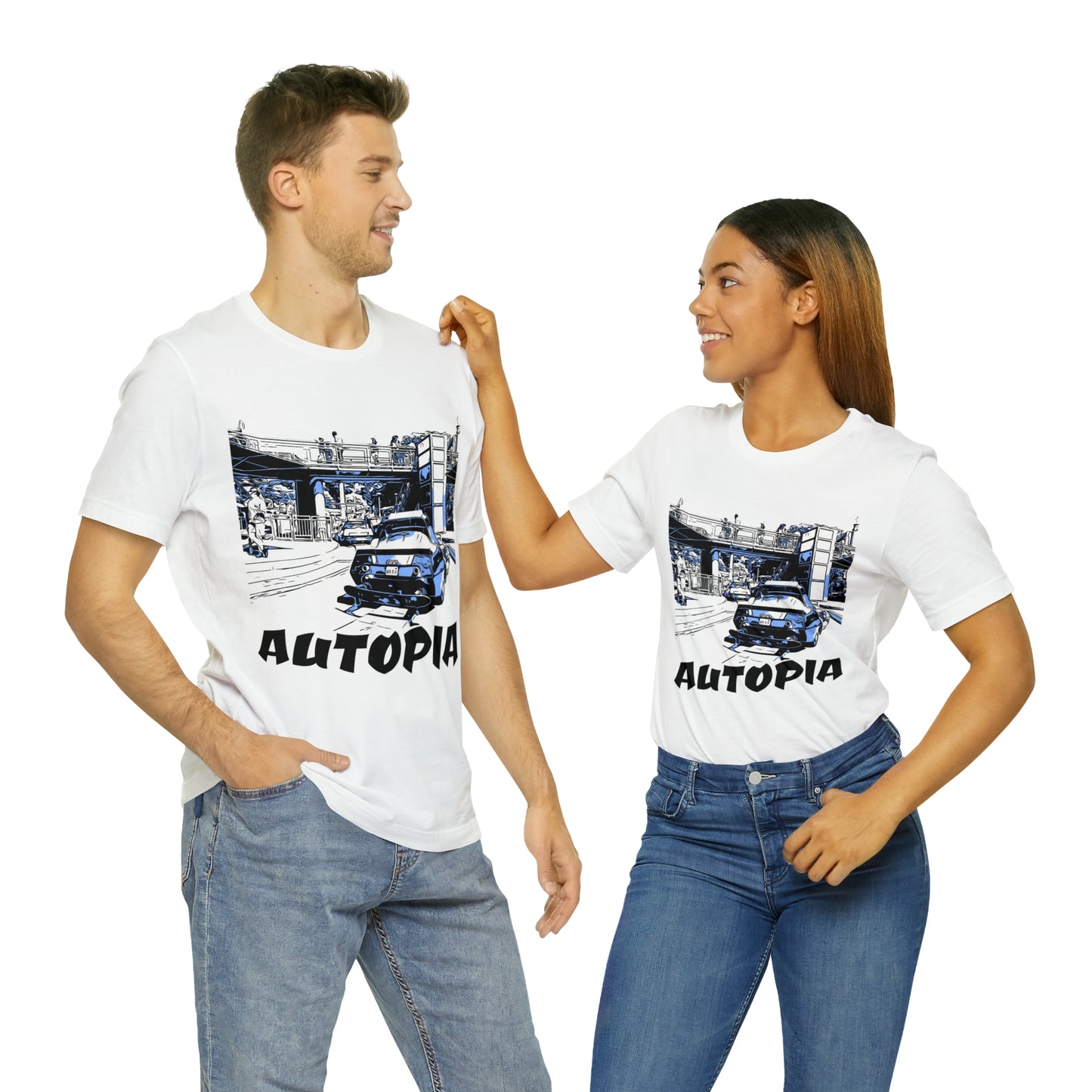Unisex Jersey Short Sleeve Tee Painting of Disneyland AUTOPIA